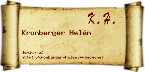 Kronberger Helén névjegykártya